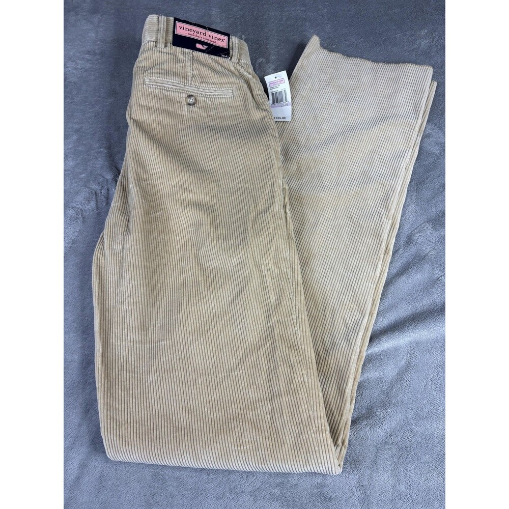 Vineyard Vines Chilmark Corduroy Pants Mens 32xU Driftwood Tan Cord Unhemmed 39"